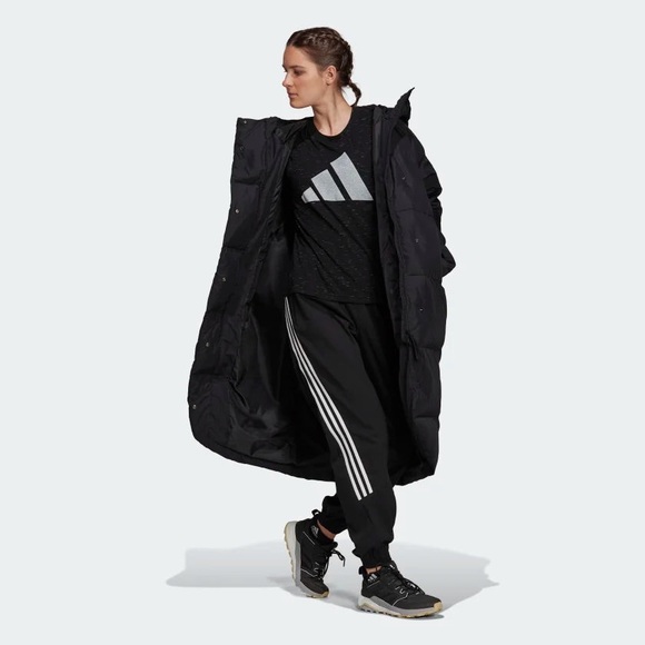 Adidas - Women's Big Baffle Down Coat, Black (Large) - Picture 4 of 5